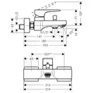 Смеситель для ванны Hansgrohe Metropol (цвет - чёрный матовый) (32540670) фото 2 Aquada.com.ua