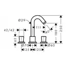 Смеситель на борт ванны, двухвентельный Hansgrohe Logis (цвет - хром) (71300000) фото 2 Aquada.com.ua