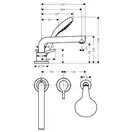 Смеситель на борт ванны Hansgrohe Talis S (цвет - хром), с душевым гарнитуром (72417000) фото 2 Aquada.com.ua