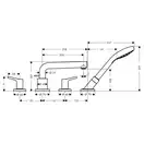 Смеситель на борт ванны Hansgrohe Talis S (цвет - хром), с душевым гарнитуром (72418000) фото 2 Aquada.com.ua