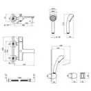 Змішувач для ванни Qtap Krychle 3052104GC (QTKRL3052104GC) фото 2 Aquada.com.ua