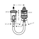 Скрытая часть смесителя Hansgrohe Metropol для ванны (13159180) фото 2 Aquada.com.ua