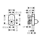 HANSGROHE Cкрытая часть смесителя для 31746000 Focus S (31741180) фото 2 Aquada.com.ua
