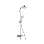 Душова система Hansgrohe Crometta 160 Showerpipe EcoSmart 1jet 9л / хв з термостатом білий / хром (27265400)