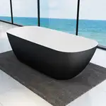 Ванна из искусственного камня Devit Laguna 180 x 80 x 56 см, чёрный матовый/белый (18056110B)