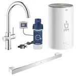 Набор Grohe смеситель для кухни с бойлером Red Duo 30083001 M-size + полотенцедержатель Selection Cube 40807000 (3008300140807000)