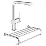 Набор Grohe смеситель для кухни сенсорный Minta Touch 31360001 + полка для полотенец Essentials Authentic 40660001 (3136000140660000)