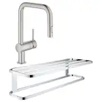Набор Grohe смеситель для кухни с выдвижным изливом Minta 32322DC2 + полка для полотенец Selection 41066000 (32322DC241066000)