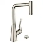 Смеситель для кухни Hansgrohe Metris Select 320 2jet, sBox (цвет - сталь), с вытяжным душем (73806800)