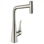 Змішувач для кухні Hansgrohe Metris Select 320 2jet sBox з витяжним душем, сталевий (73816800)