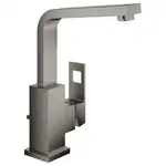 Смеситель для раковины Grohe Eurocube L-Size (цвет - тёмный графит, матовый), с донным клапаном (23135AL0)
