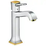 Смеситель для раковины Hansgrohe Metropol Classic (цвет - хром/золото), с донным клапаном (31302090)