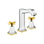 Смеситель для раковины на 3 отверстия Hansgrohe Metropol Classic (цвет - хром/золото), с донным клапаном (31307090)