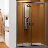 Душевая дверь Radaway Premium Plus DWD 140 + боковая стенка S 140х190 см (профиль - хром; стекло - прозрачное) (33353-01-01N)