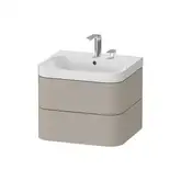 Тумба подвесная с раковиной c-shaped Duravit Happy D.2 Plus 57,5 х 49 см, серо-коричневый шелковисто-матовый лак (HP4345E6060)