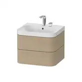 Тумба подвесная с раковиной c-shaped Duravit Happy D.2 Plus 57,5 х 49 см, дуб средиземноморский (HP4345E7171)