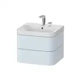 Тумба подвесная с раковиной c-shaped Duravit Happy D.2 Plus 57,5 х 49 см, светло-голубой шелковисто-матовый лак (HP4345E9797)