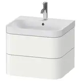 Тумба подвесная с раковиной c-shaped Duravit Happy D.2 Plus 57,5 х 49 см, белый шелковисто-матовый лак (HP4345O3636)