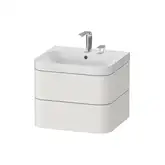 Тумба подвесная с раковиной c-shaped Duravit Happy D.2 Plus 57,5 х 49 см, cкандинавский белый шелковисто-матовый лак (HP4345O3939)