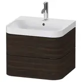 Тумба подвесная с раковиной c-shaped Duravit Happy D.2 Plus 57,5 х 49 см, орех брашированный (HP4345O6969)