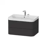 Тумба подвесная с раковиной c-shaped Duravit Happy D.2 Plus 77,5 х 49 см, графит суперматовый (HP4347E8080)
