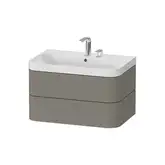 Тумба подвесная с раковиной c-shaped Duravit Happy D.2 Plus 77,5 х 49 см, каменно-серый шелковисто-матовый лак (HP4347E9292)
