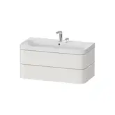 Тумба подвесная с раковиной c-shaped Duravit Happy D.2 Plus 97,5 х 49 см, скандинавский белый шелковисто-матовый лак (HP4348E3939)