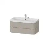 Тумба подвесная с раковиной c-shaped Duravit Happy D.2 Plus 97,5 х 49 см, серо-коричневый шелковисто-матовый лак (HP4348E6060)