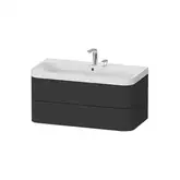Тумба подвесная с раковиной c-shaped Duravit Happy D.2 Plus 97,5 х 49 см, графит суперматовый (HP4348E8080)