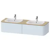 Тумбочка для подвесной консоли Duravit Happy D.2 Plus 160 х 55 см, светло-голубой шелковисто-матовый лак (HP4956B9797)