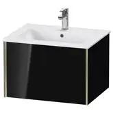 Тумба подвесная под раковину Duravit XViu 61 x 48 см, чёрный глянцевый (XV40250B140)