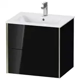 Тумба подвесная под раковину Duravit XViu 61 x 48 см, чёрный глянцевый (XV41250B140)