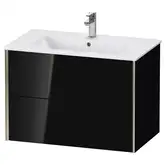 Тумба подвесная под раковину Duravit XViu 81 x 48 см, чёрный глянцевый (XV41260B140)