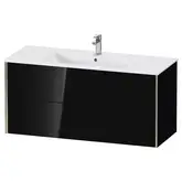 Тумба подвесная под раковину Duravit XViu 121 x 48 см, чёрный глянцевый (XV41280B140)
