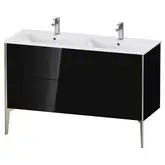Тумба напольная под раковину Duravit XViu 128 x 48 см, чёрный глянцевый (XV44850B140)