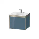 Тумба подвесная с раковиной c-bonded Duravit XViu 60 x 48 см, голубой глянцевый (XV4609EB147P)