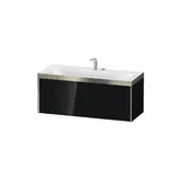 Тумба подвесная с раковиной c-bonded Duravit XViu 120 x 48 см, чёрный глянцевый (XV4617EB140P)