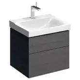 Тумба под раковину с двумя выдвижными ящиками Geberit Xeno² 580 х 462 мм, серый шпон (500.506.43.1)