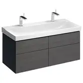 Тумба под раковину с четырьмя выдвижными ящиками Geberit Xeno² 1174 х 462 мм, серый шпон (500.518.43.1)