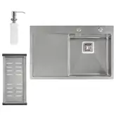 Набір 3 в 1 Qtap кухонна мийка DK7850R 3.0/1.2 мм Satin + сушарка + дозатор для миючого засобу (QTDK7850RSET3012)