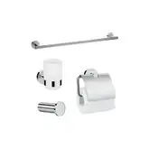 Набор аксессуаров 4-в-1 Hansgrohe Logis (цвет - хром/стекло матовое, белое) (41723555)