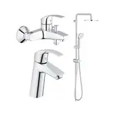 Grohe Набор смесителей для ванны с душевой системой Eurosmart (12324TS)