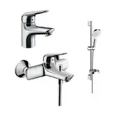 Набор смесителей для ванны 3-в-1 Hansgrohe Novus 70 (цвет - хром) (20180002)