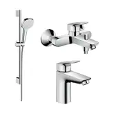 Набор смесителей для ванны 3-в-1 Hansgrohe Logis (цвет - хром) (467207)