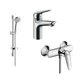 Набор смесителей для ванны 3-в-1 Hansgrohe Novus 70 (цвет - хром) (710362773)