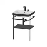 Раковина c-bonded с напольной металлической консолью Duravit Happy D.2 Plus 57,5 х 49 см (HP4735E8080)