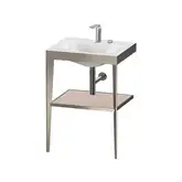 Металлическая консоль с раковиной c-bonded Duravit XViu 60 х 48 х h85 см, матовое шампанское/абрикосовый жемчуг (XV4714EB110)