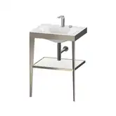 Металлическая консоль с раковиной c-bonded Duravit XViu 60 х 48 х h85 см, матовое шампанское/белый глянцевый (XV4714EB185)