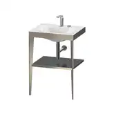 Металлическая консоль с раковиной c-bonded Duravit XViu 60 х 48 х h85 см, матовое шампанское/серый (XV4714EB189)