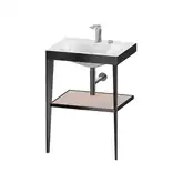 Металлическая консоль с раковиной c-bonded Duravit XViu 60 х 48 х h85 см, чёрный матовый/абрикосовый жемчуг (XV4714EB210)